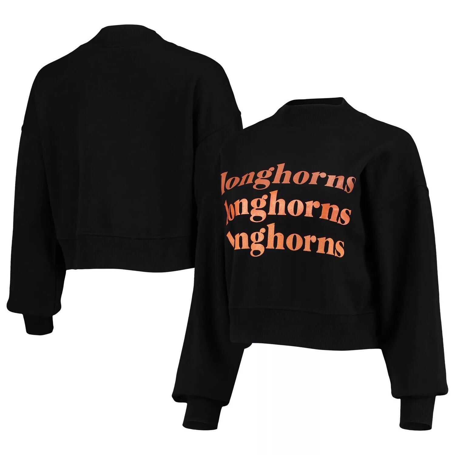 

Женский укороченный свитшот Chika-d Black Texas Longhorns Heavyweight Hailey