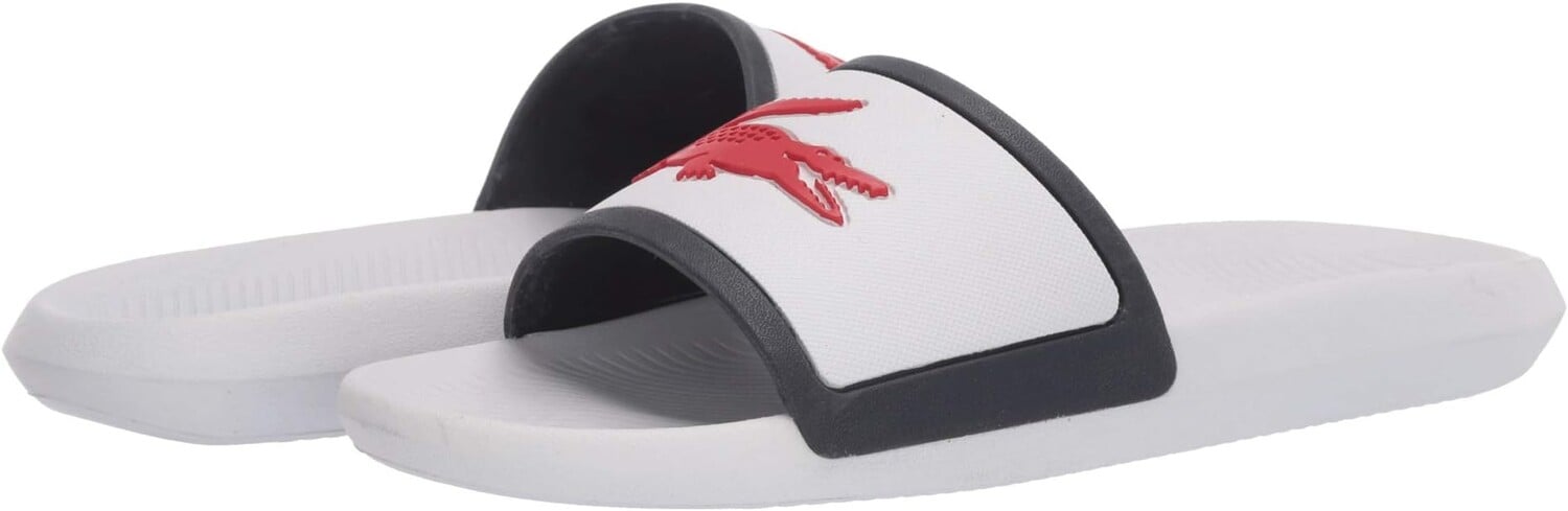 

Сандалии на плоской подошве Croco Slide Tri 3 Lacoste, цвет White/Navy/Red