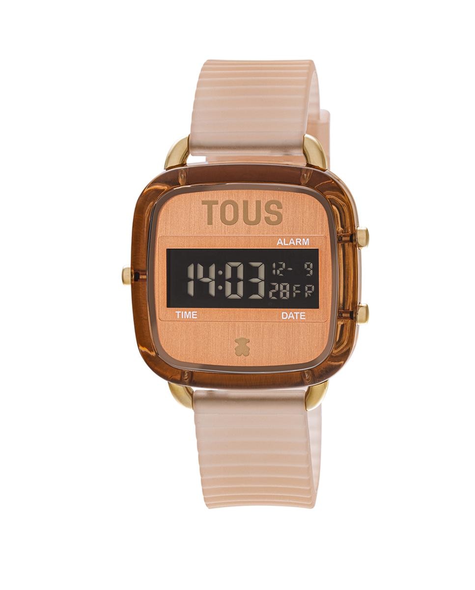 Цифровые женские часы D-Logo Fresh из поликарбоната с оранжевым силиконовым ремешком Tous, оранжевый аналоговые женские часы tender time из стали с оранжевым ремешком tous оранжевый