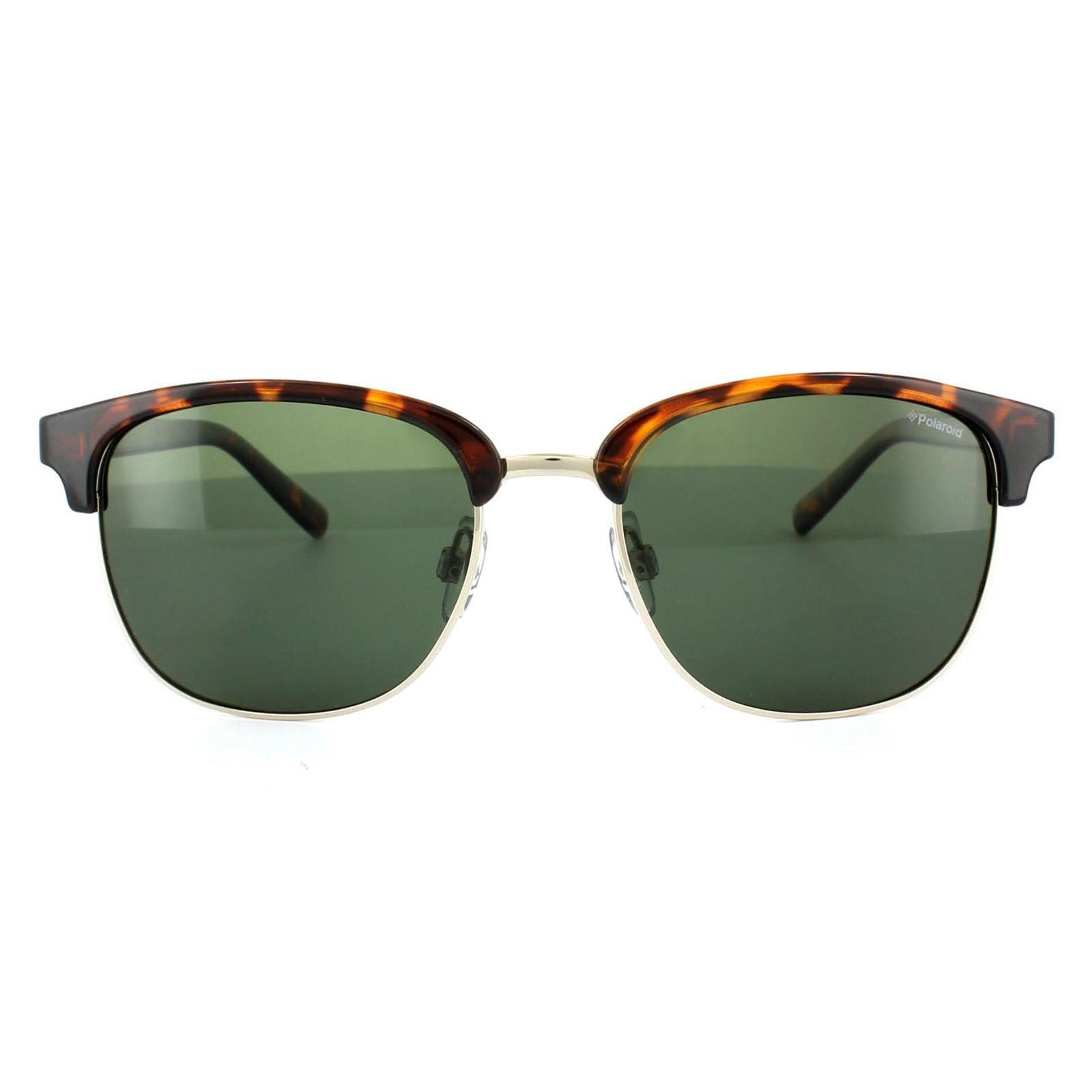 Круглые поляризованные солнцезащитные очки зеленого цвета Havana Polaroid, коричневый