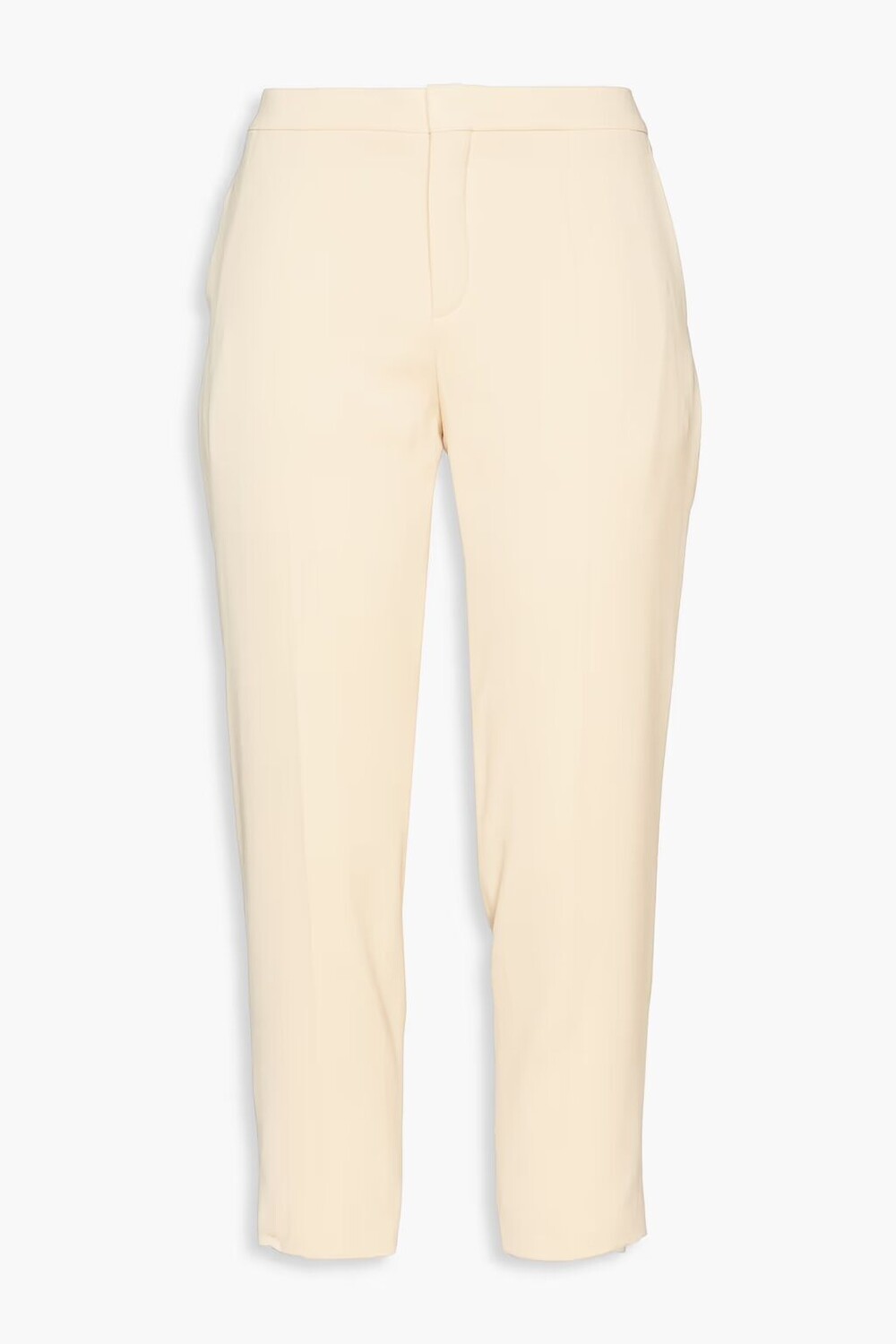 

Укороченные зауженные брюки из крепа Chloé, крем