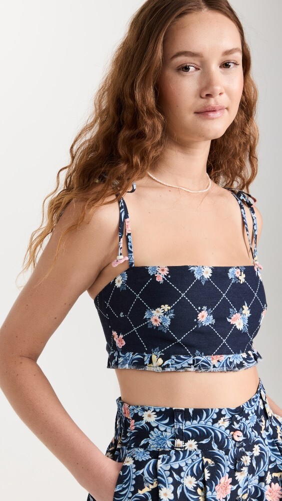 

Топ Agua Bendita Allie Ross Crop, синий