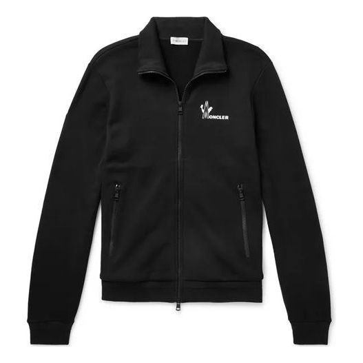 Куртка Moncler Maglia Logo Zipper Jacket For Men Black, черный zipper western fleece men jacket for autumn casual men outdoor jacket zipper western fleece men jacket for autumn casual