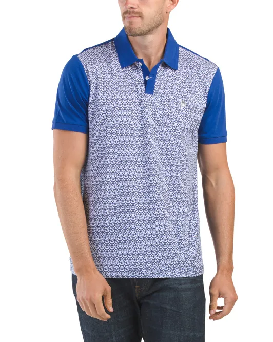 

Поло из джерси с геопринтом Original Penguin, синий