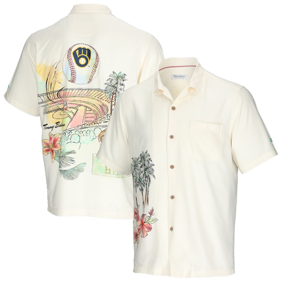 

Рубашка Tommy Bahama Milwaukee Brewers, кремовый