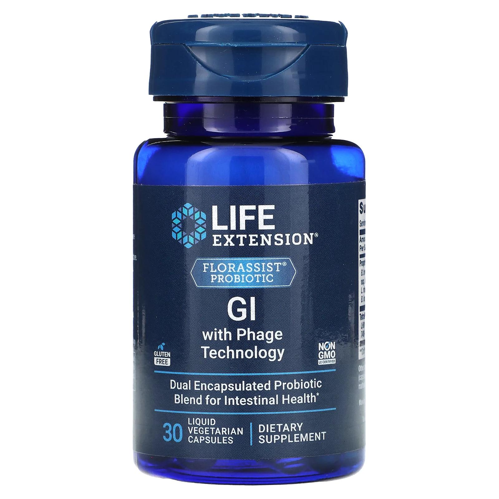 life extension optimized quercetin 250 mg 60 vegetarian capsules Life Extension Florassist GI with Phage Technology 30 Liquid Vegetarian Capsules