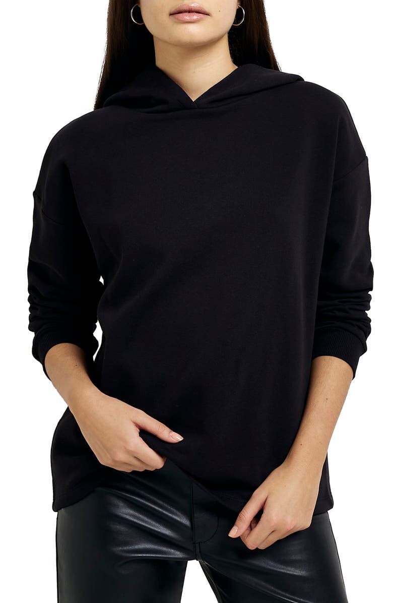 

Худи из смесового хлопка RIVER ISLAND, черный
