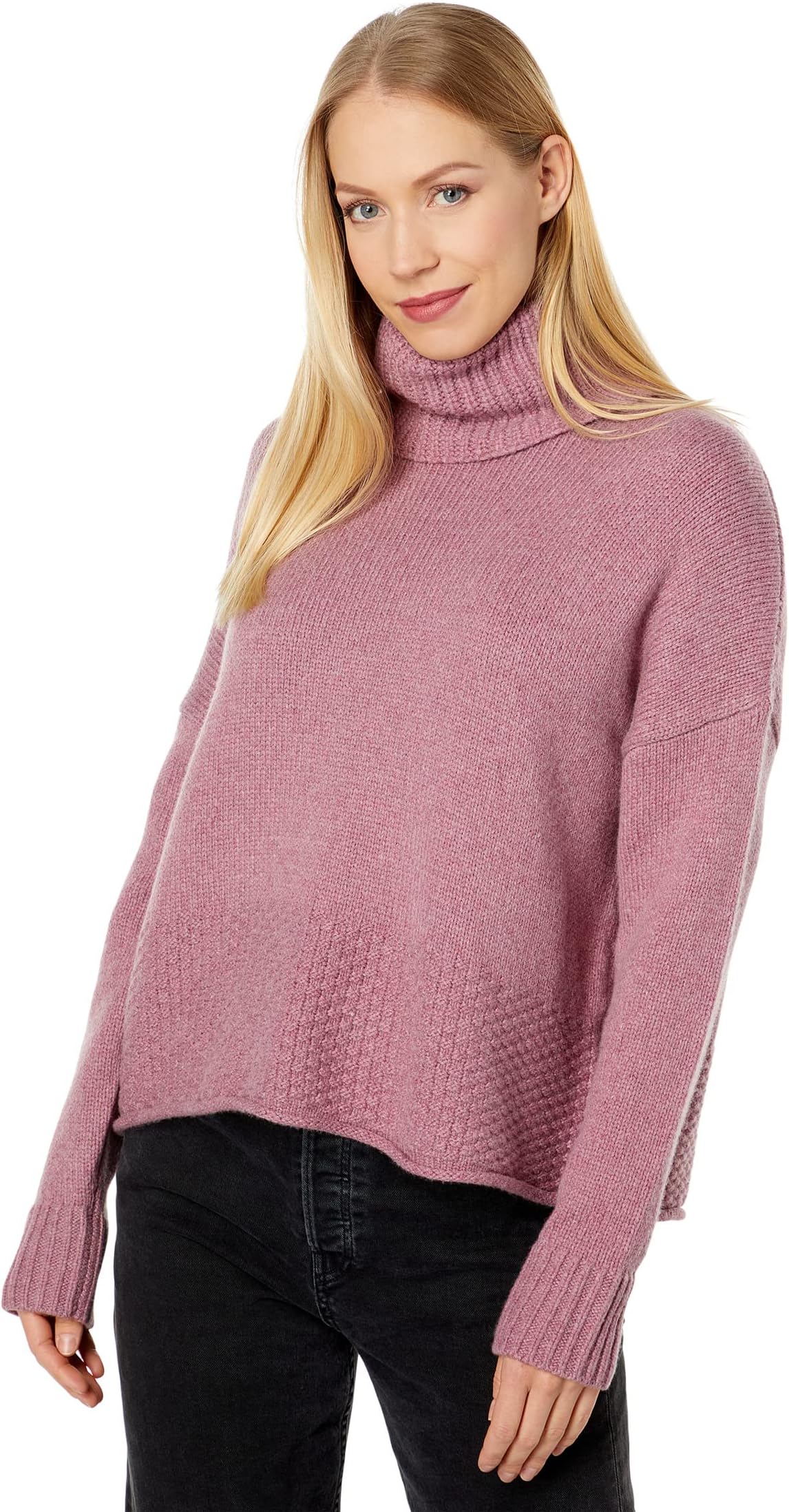 

Свитер Corsica Stitch Mix Turtleneck Madewell, цвет Heather Mauve