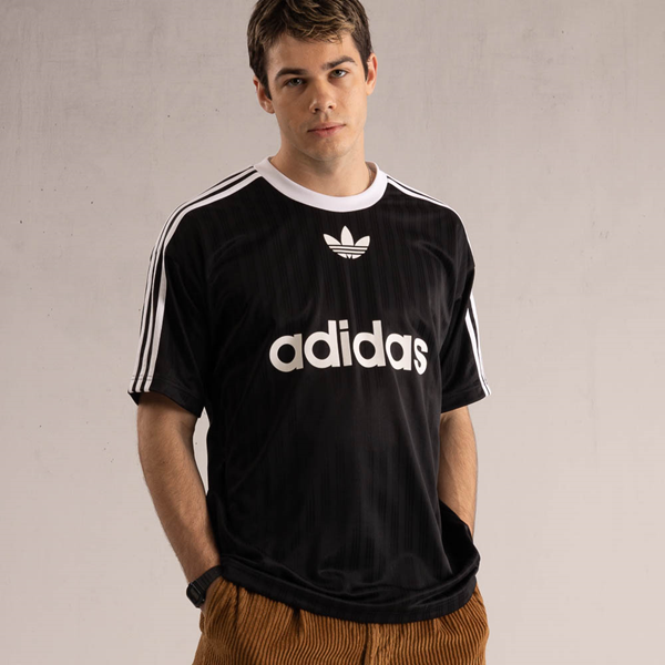 adidas Мужская футболка Adicolor , черно-белый браслет из натурального агата с тремя бусинами в этническом ретро стиле