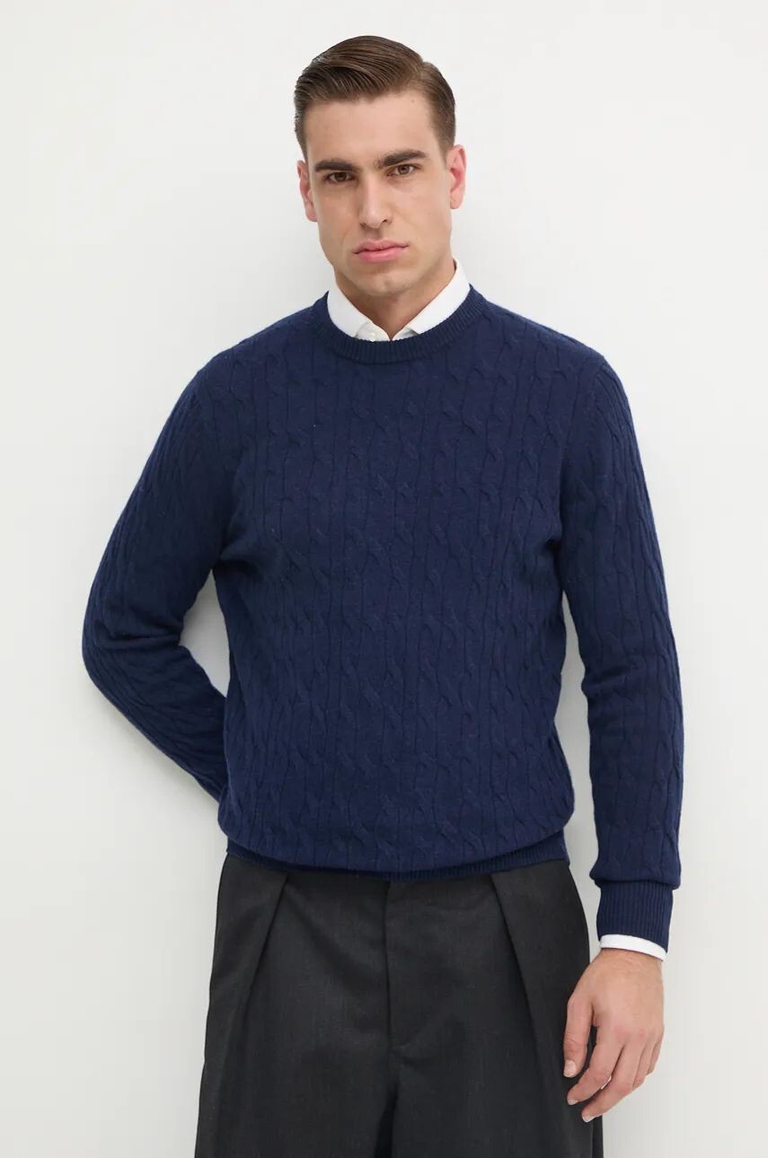 

Шерстяной свитер Hackett London, темно-синий