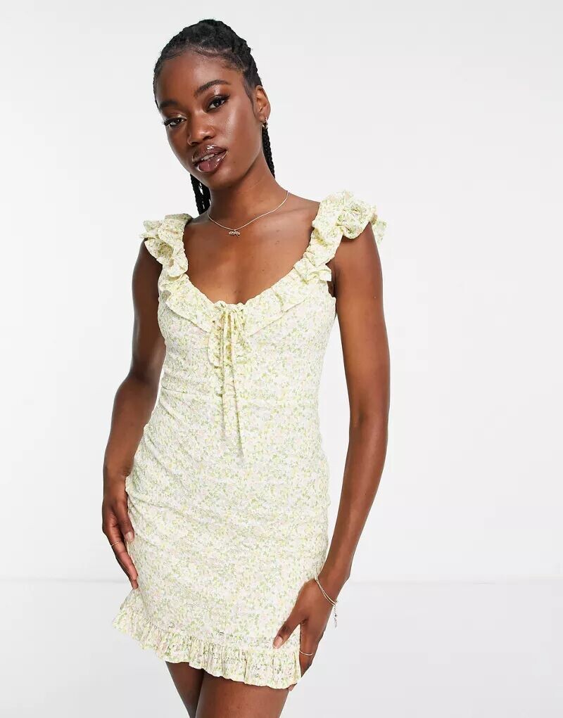 

Разноцветное кружевное платье Miss Selfridge с цветочным принтом