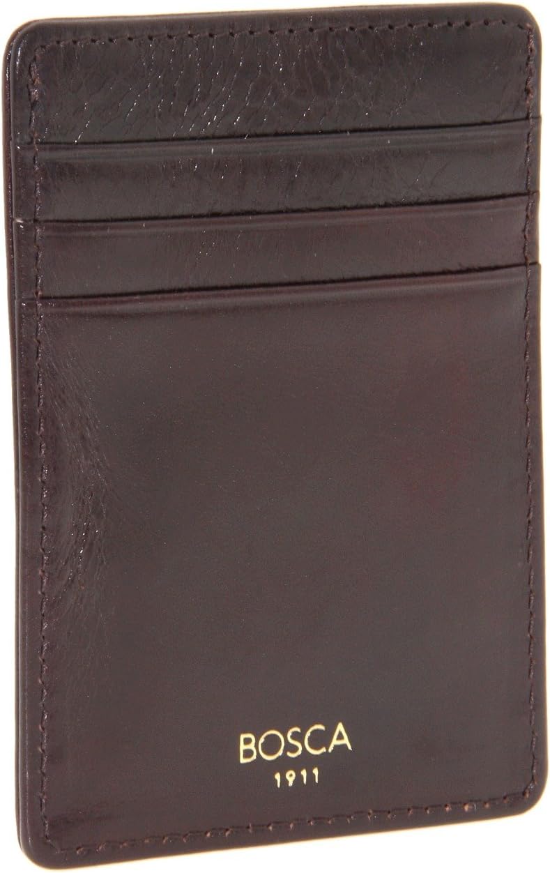 Коллекция Old Leather — роскошный кошелек с передним карманом Bosca, цвет Dark Brown Leather