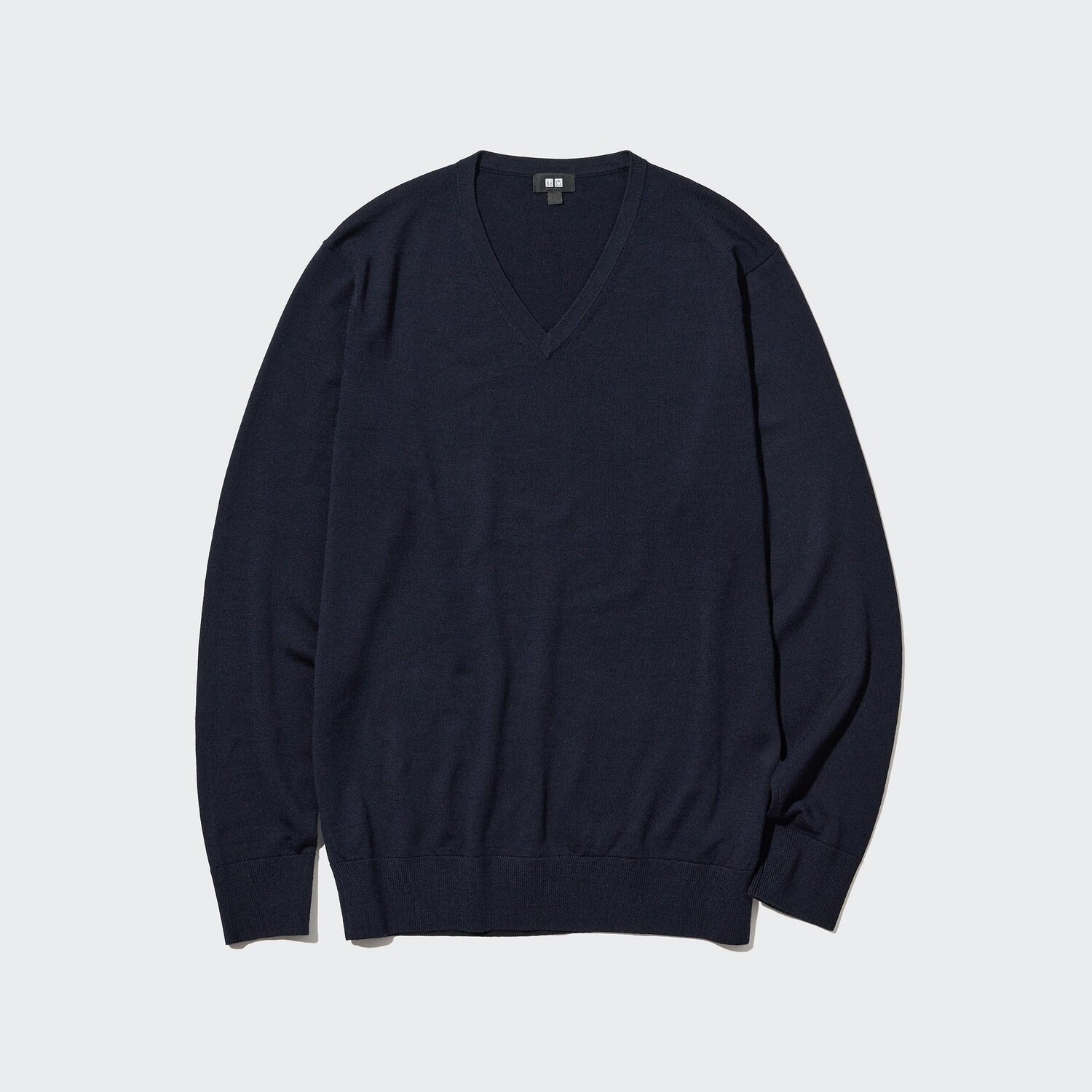 

Джемпер Uniqlo мужской из шерсти мериноса, темно-синий