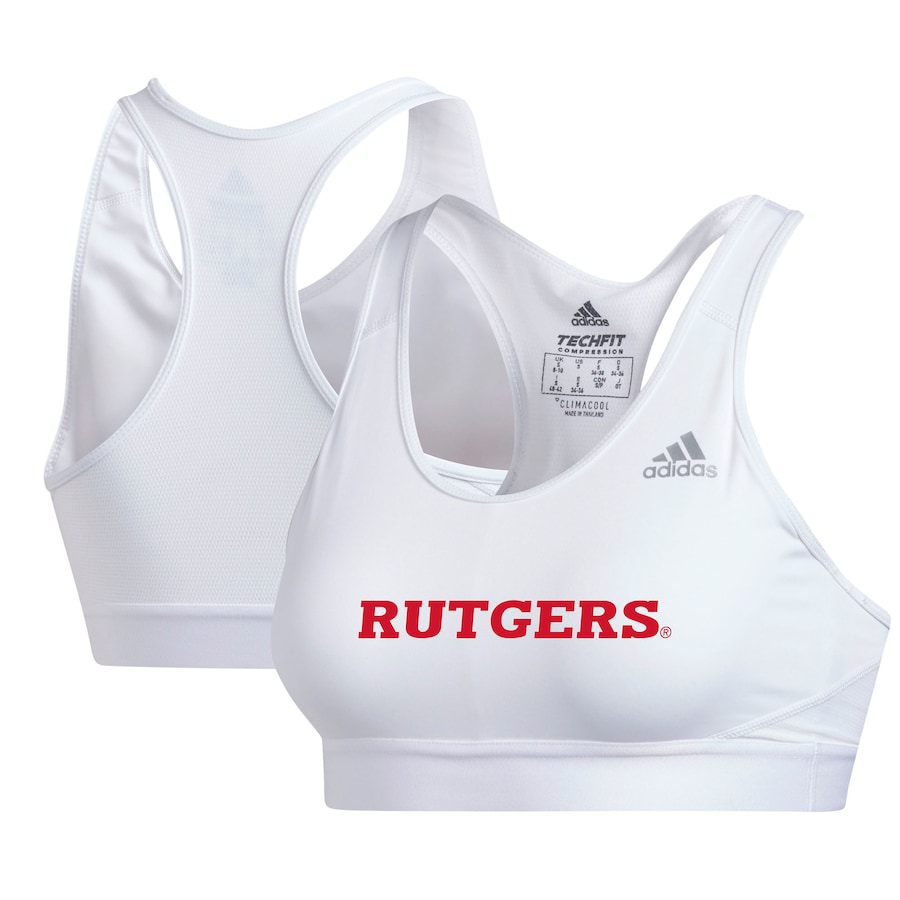 

Спортивный бюстгальтер adidas Rutgers Scarlet Knights, белый