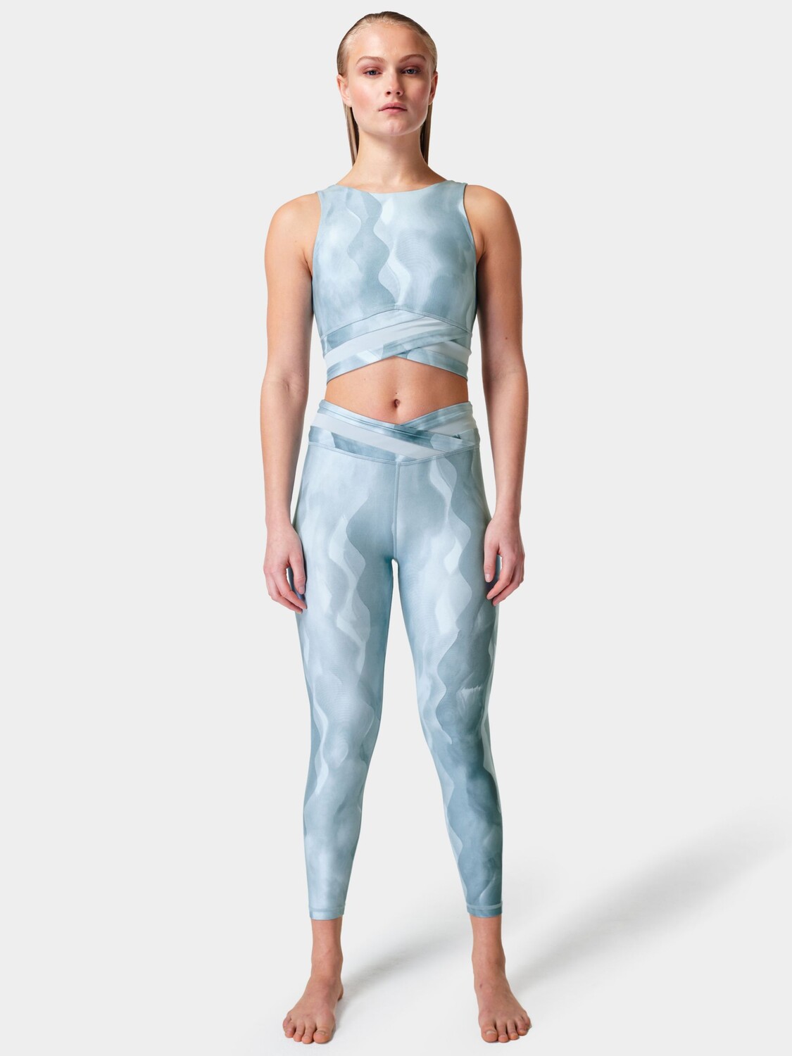 

Леггинсы Sweaty Betty All Day с запахом на талии, размер 7/8, синий винтажный цвет