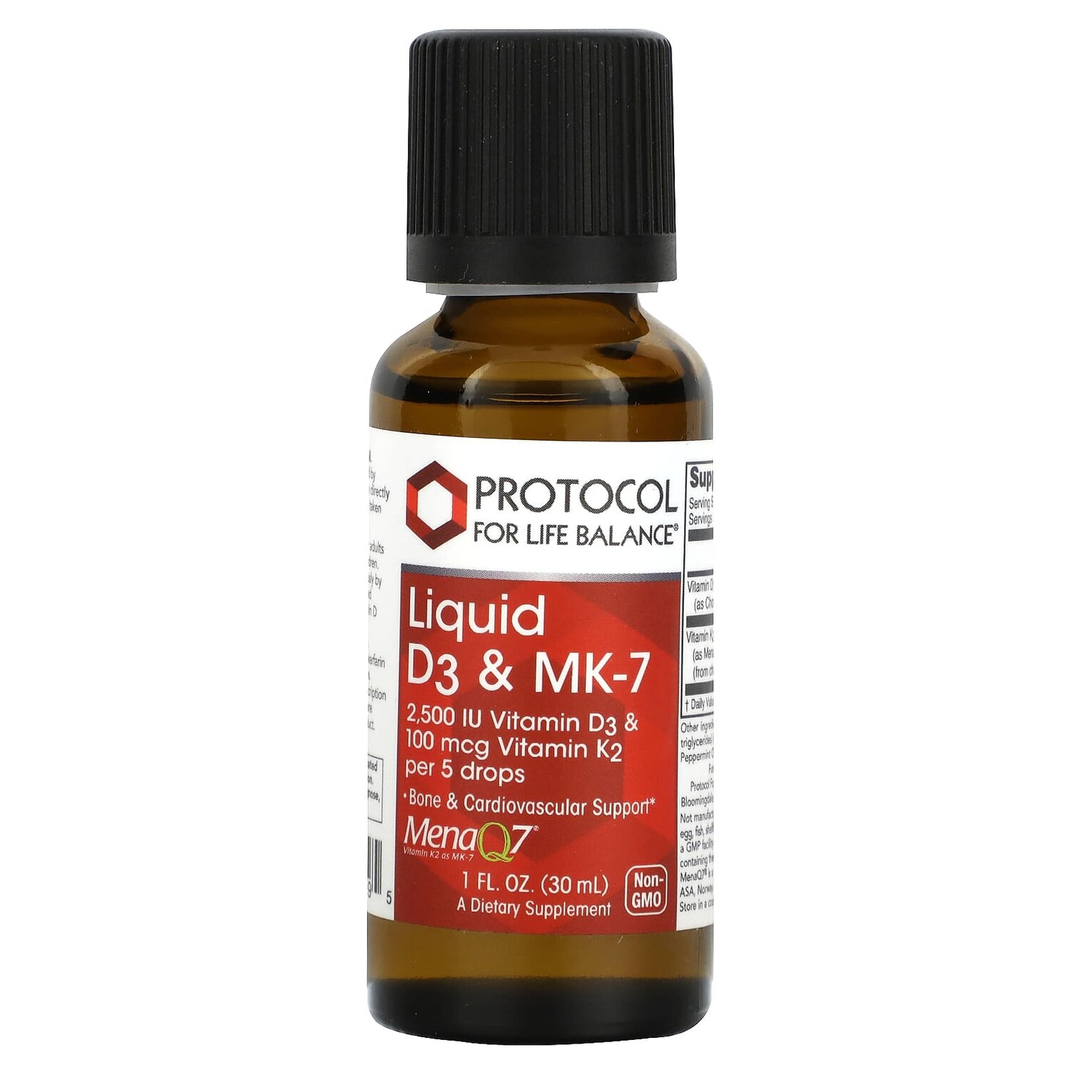 

Жидкие D3 и MK-7, 30 мл (1 жидк. Унция), Protocol for Life Balance
