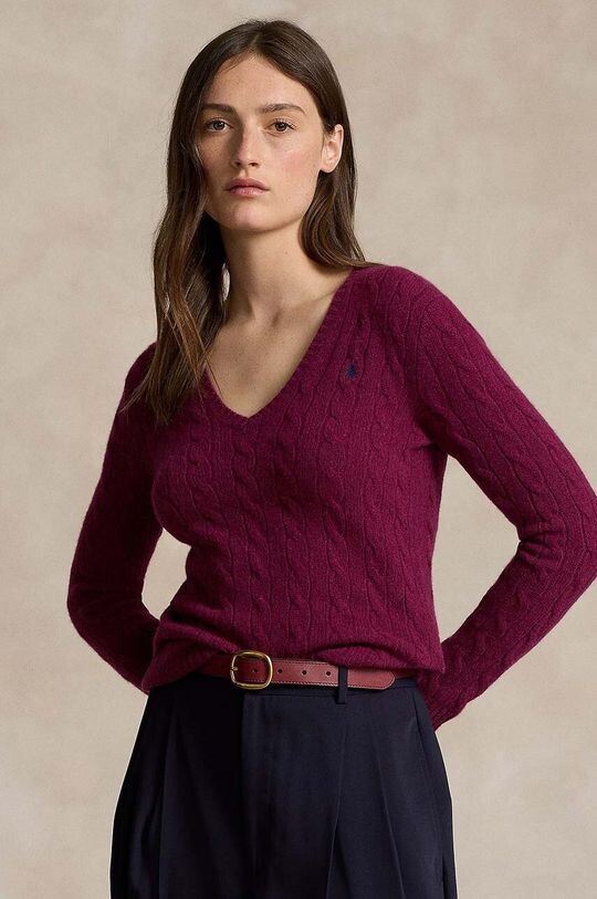 

Шерстяной свитер Polo Ralph Lauren, фиолетовый