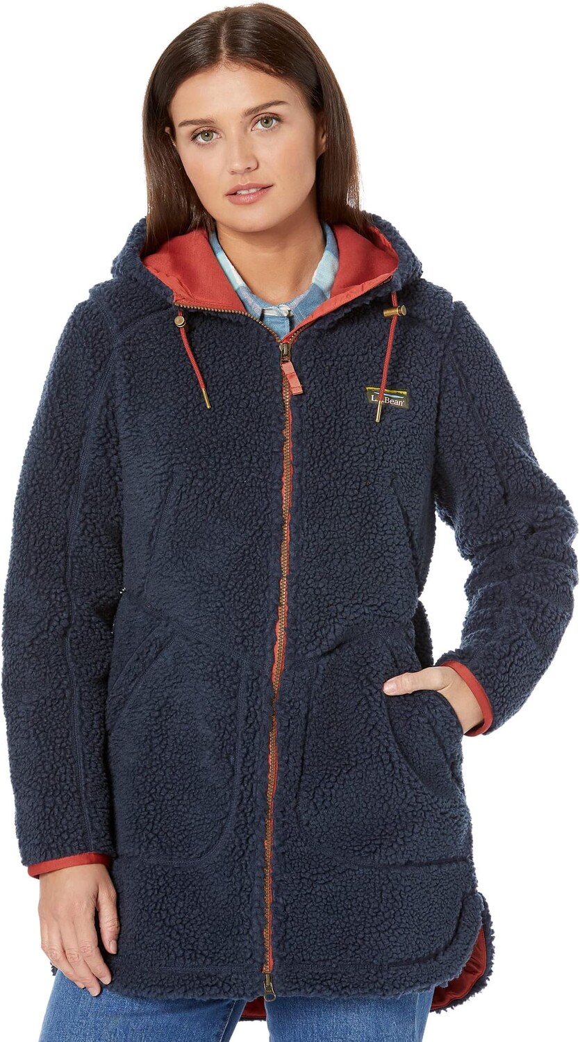 Куртка Petite Mountain Pile Fleece Coat L.L.Bean, цвет Carbon Navy