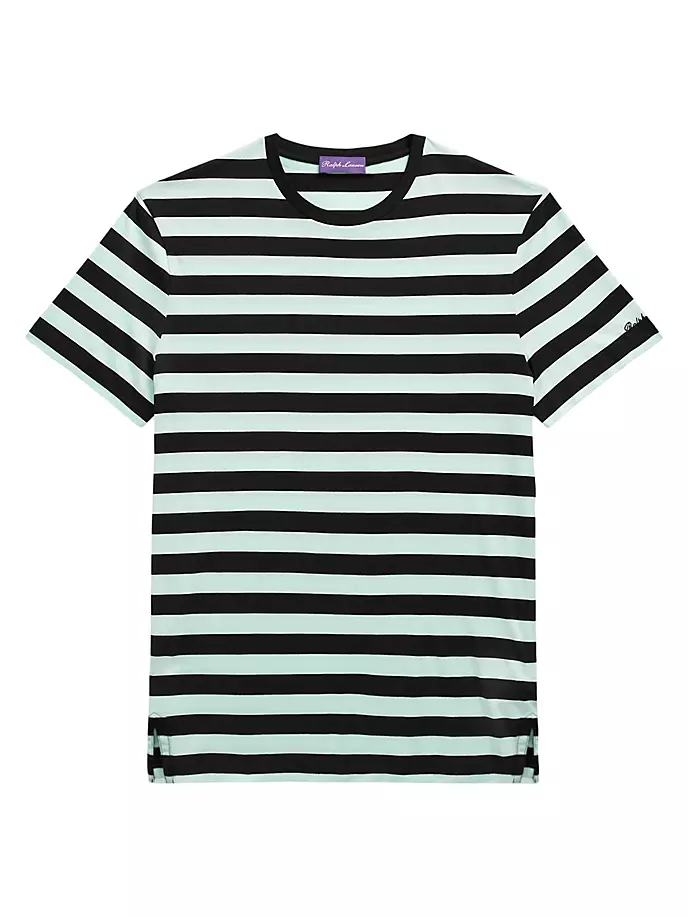 Полосатая хлопковая футболка с короткими рукавами Ralph Lauren Purple Label, мультиколор