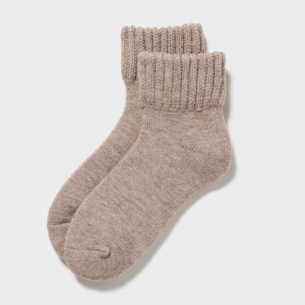 

Женские носки Uniqlo HEATTECH короткие вязанные, темно-бежевый