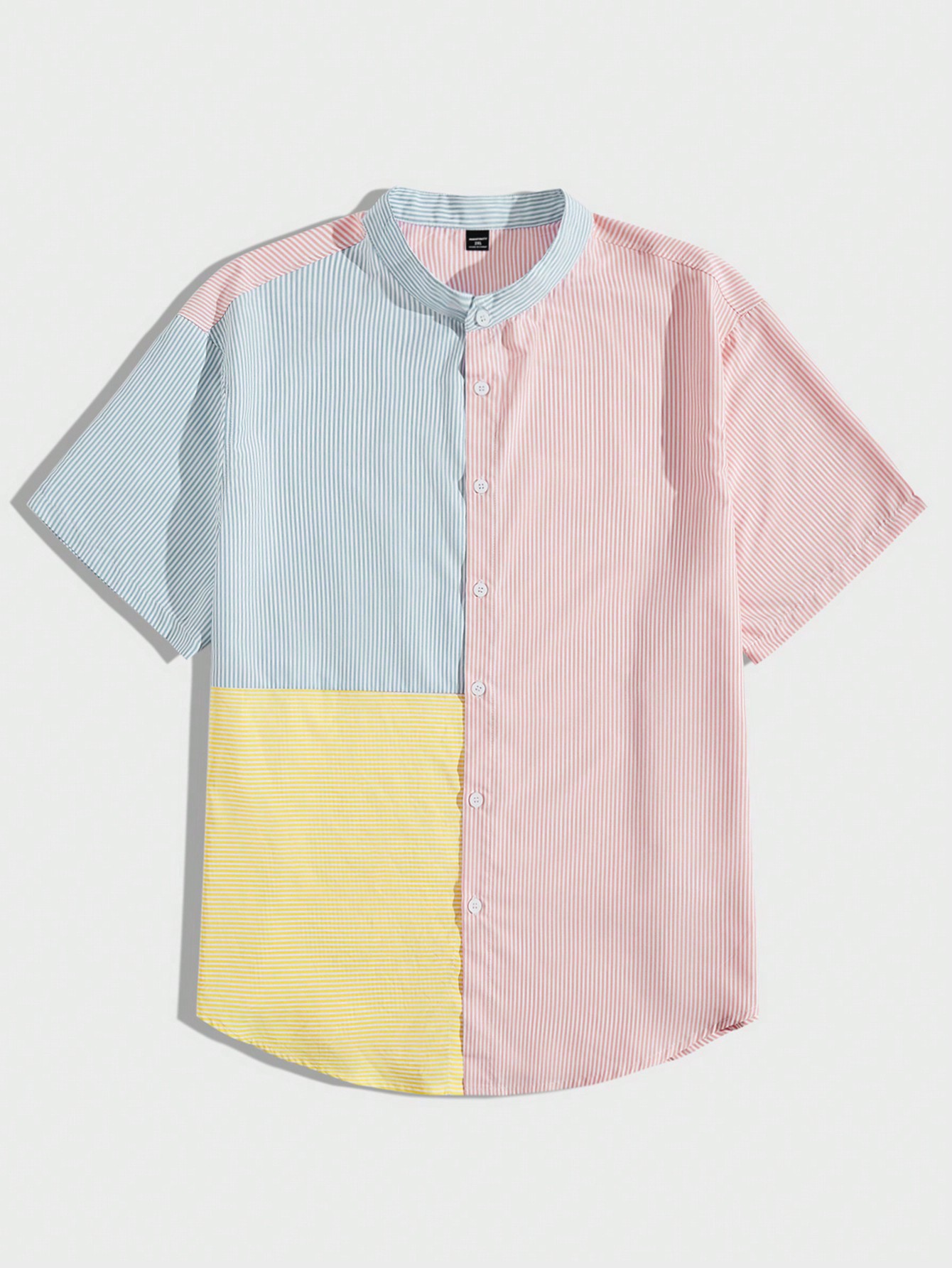 Мужская рубашка в полоску с цветными блоками Manfinity Hypemode Plus, многоцветный мужская повседневная модная джинсовая рубашка больших размеров manfinity hypemode синий