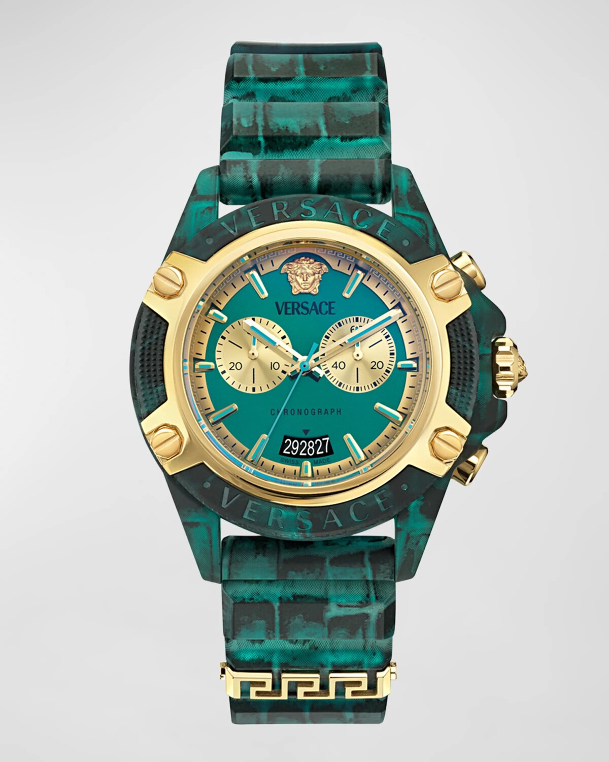 

Мужские часы-хронограф Icon Active на силиконовом ремешке, 44 мм Versace, цвет Blue
