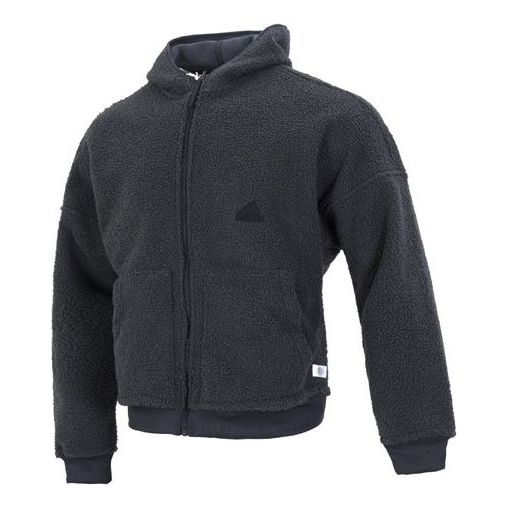 Куртка Men's adidas New Polar Fz Solid Color Reversible Athleisure Casual Sports Hooded Jacket Gray, серый