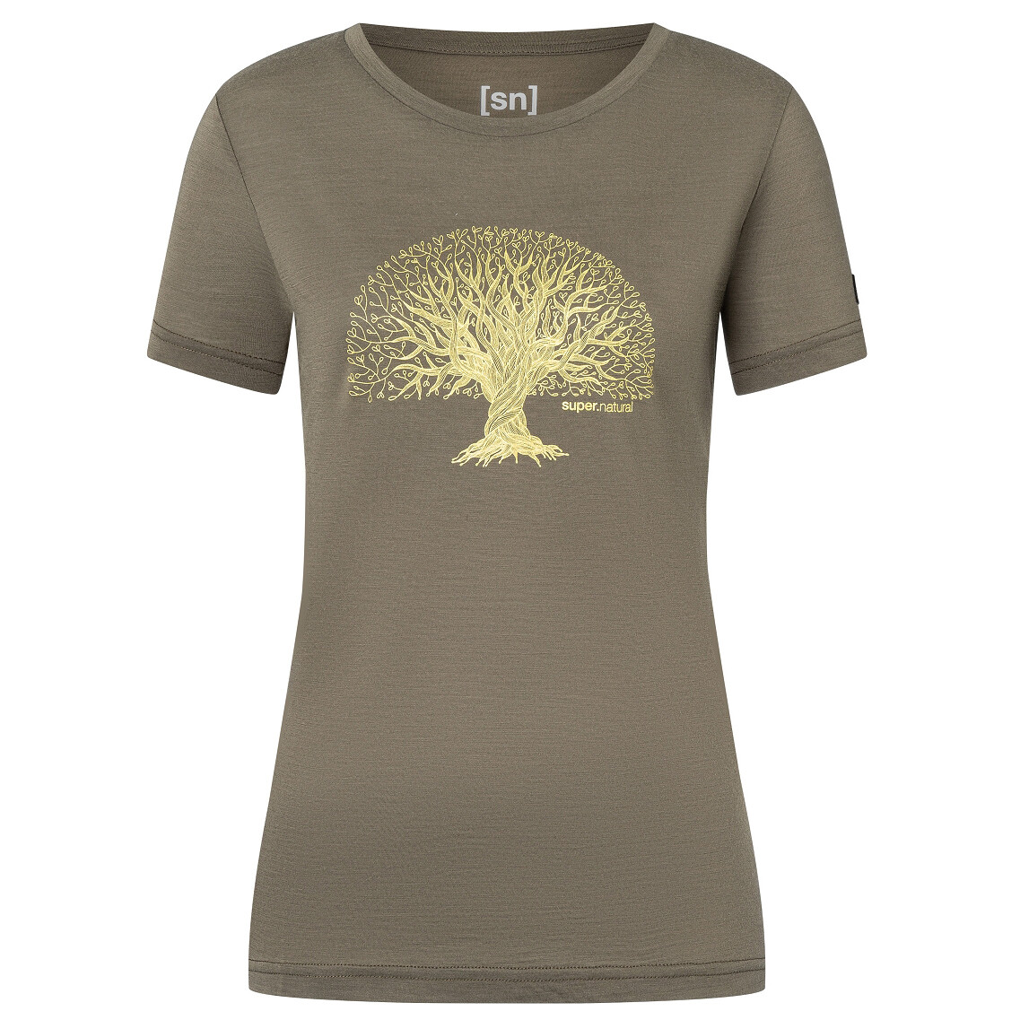 

Рубашка из мериноса Super Natural Women's Tree of Knowledge Tee, цвет Stone Grey/Gold