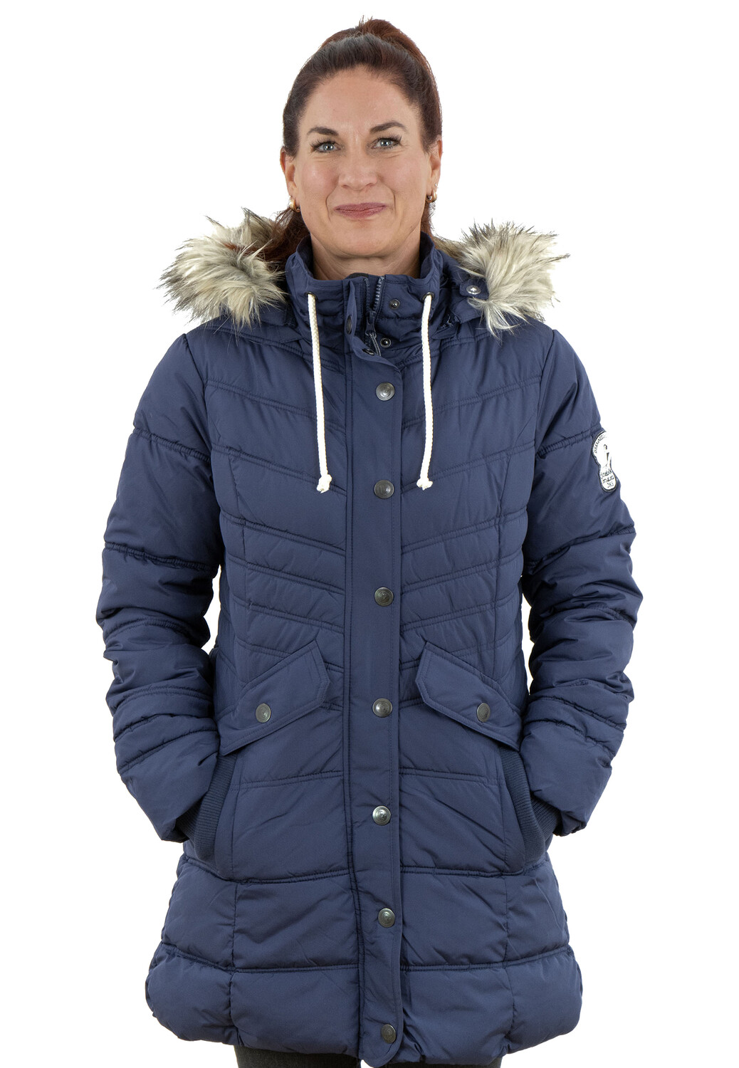 

Стеганая куртка SCHIETWETTER Steppmantel Damen Wintermantel Winterjacke, темно синий