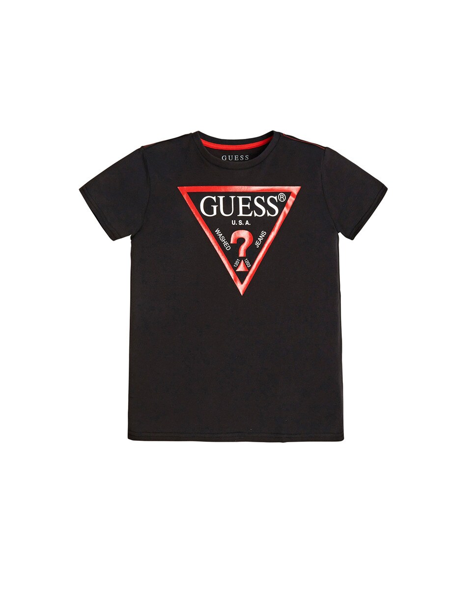 

Футболка с треугольным логотипом для мальчика Guess, черный