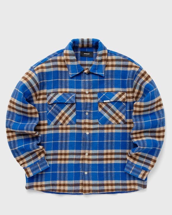 

Рубашка Represent Intial Print Flannel Shirt, цвет cobalt