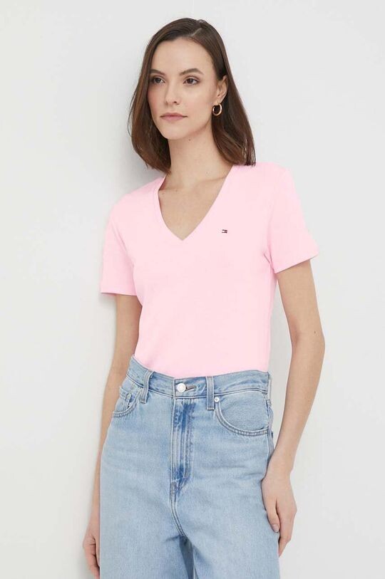 

Хлопковая футболка Tommy Hilfiger, розовый