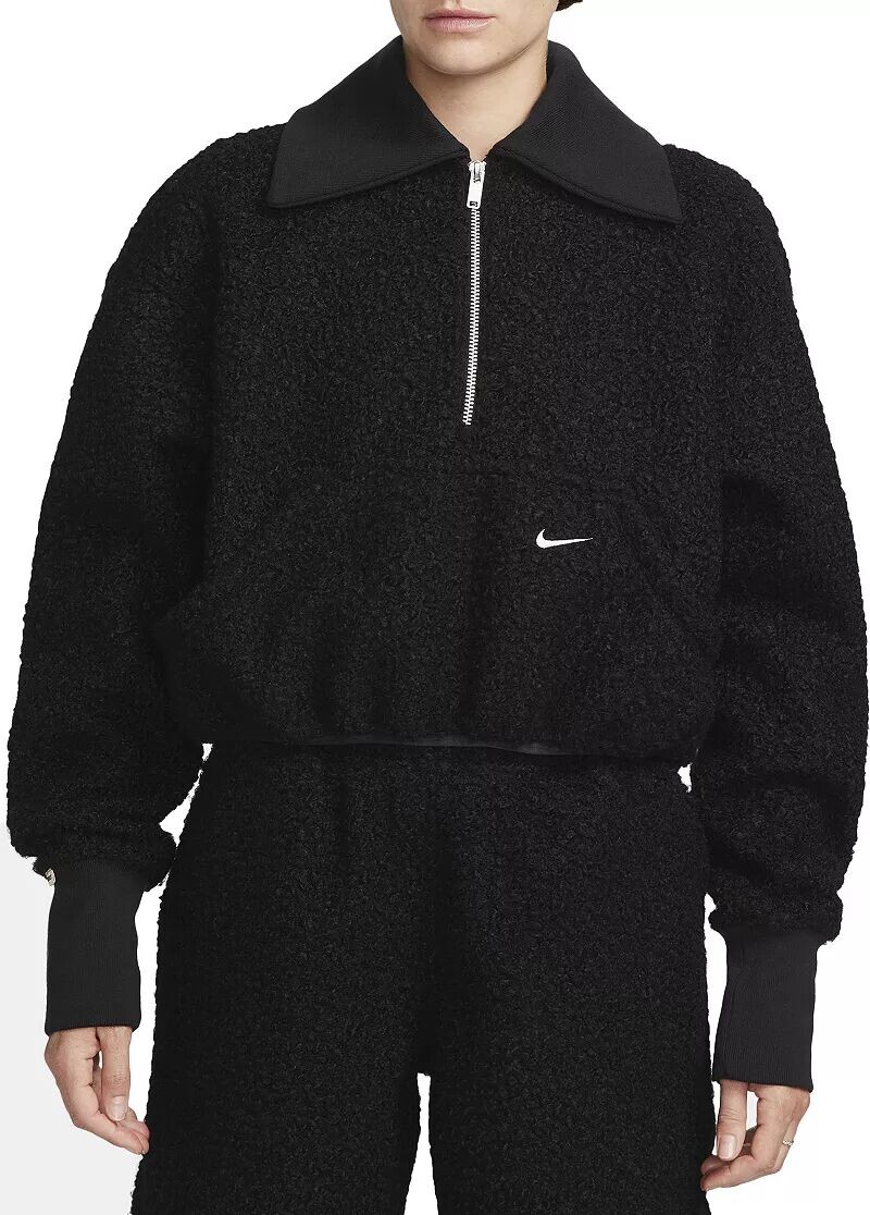 

Женский флисовый топ с высоким ворсом и молнией 1/2 Nike Sportswear, черный