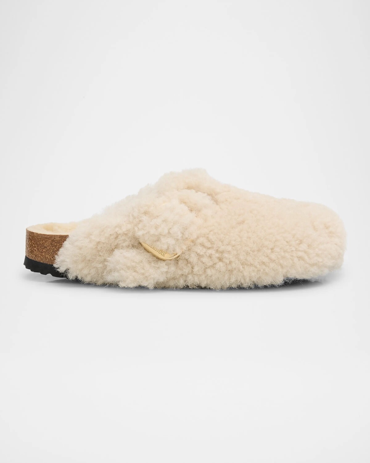 

Мюли Boston Teddy из овчины с пряжкой Birkenstock, цвет Eggshell