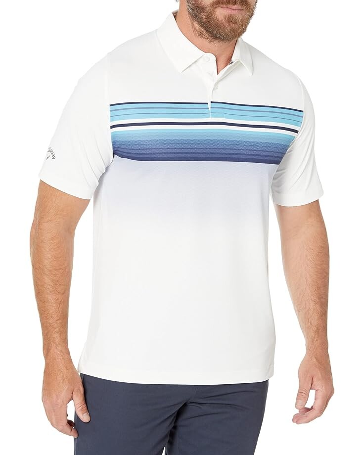 

Поло Callaway Engineered Fluid Stripe Print, белый