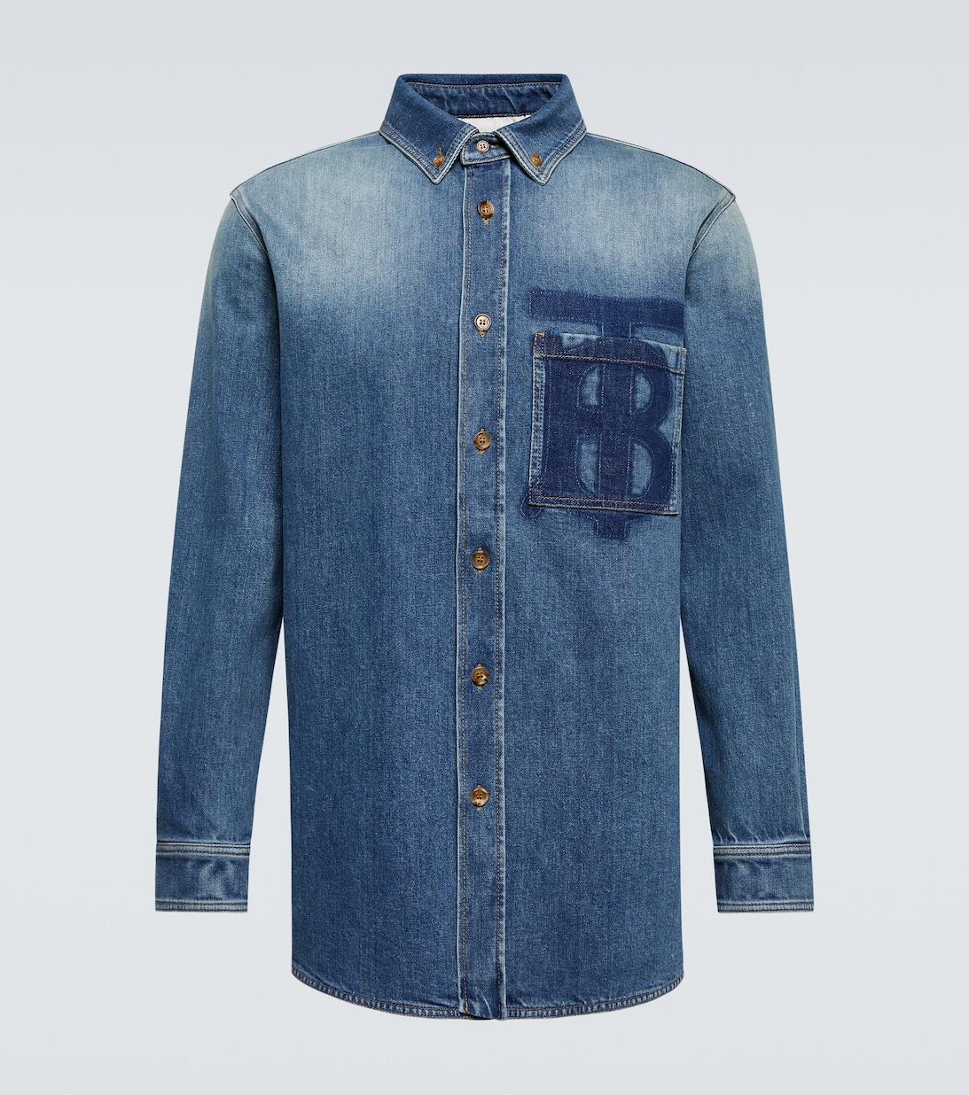 Джинсовая рубашка из хлопка Burberry, синий хлопково джинсовая рубашка burberry синий