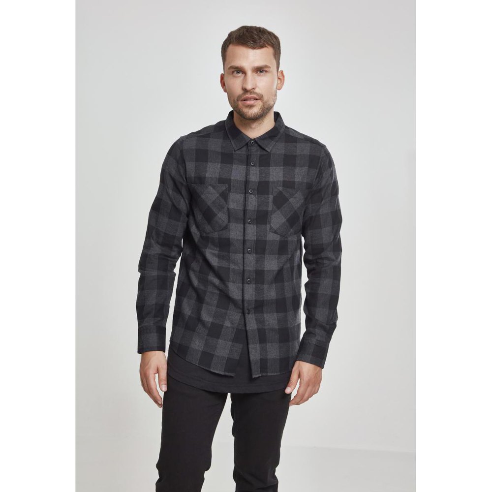 Рубашка Urban Classics Basic Flannel, черный