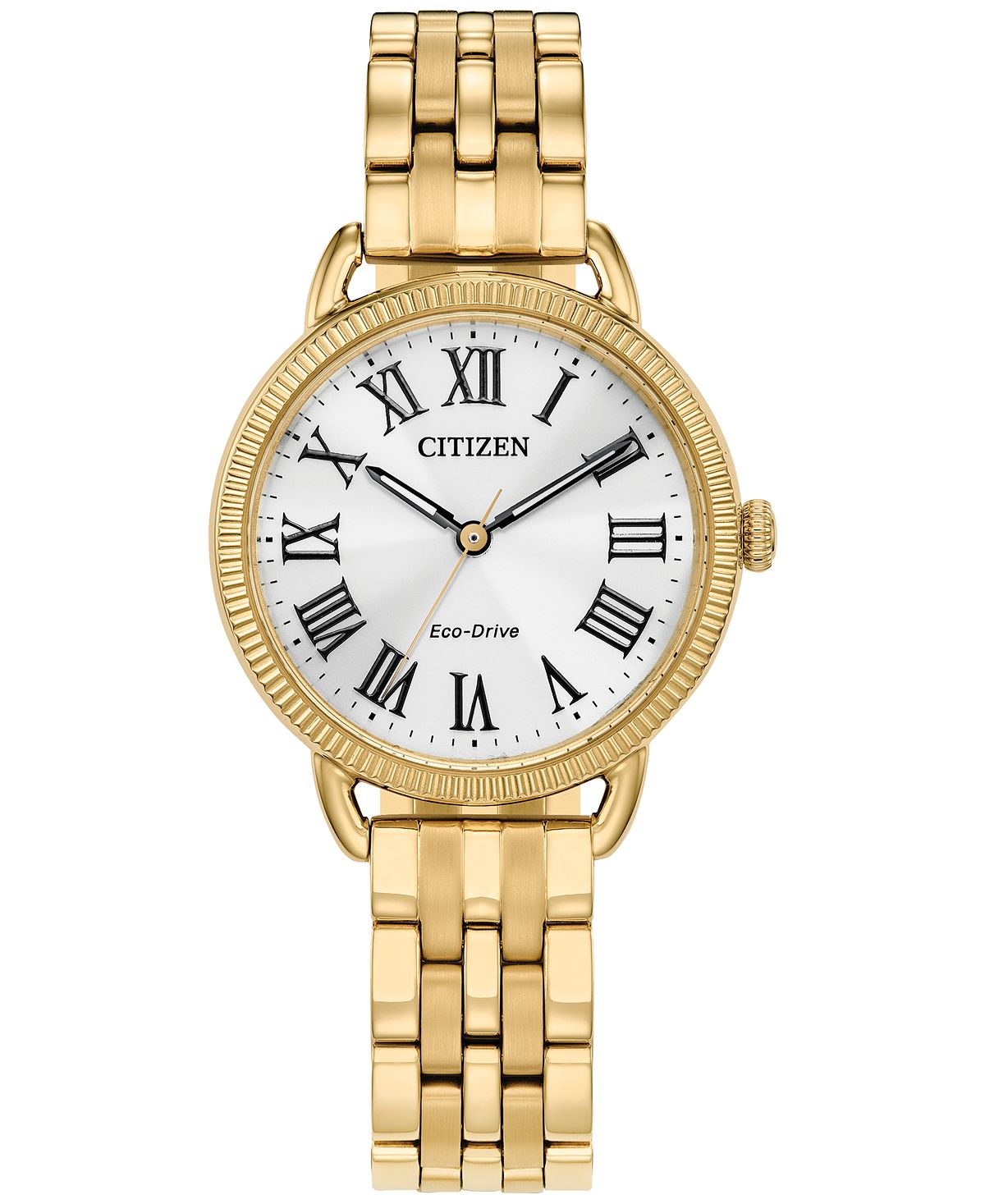 цена Женские золотистые часы Eco-Drive с браслетом из нержавеющей стали, 29 мм Citizen, золотой