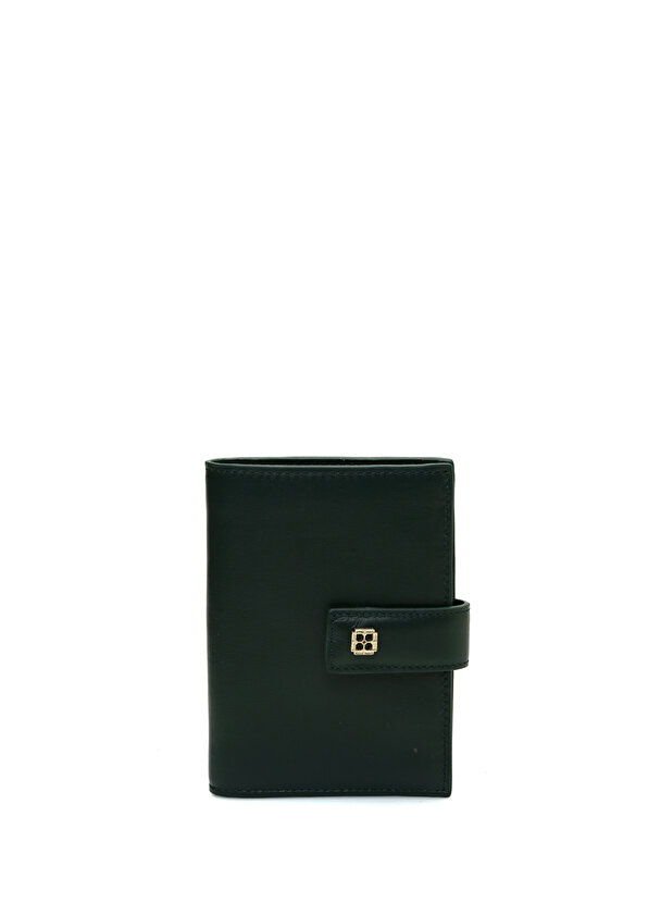 цена Женский кожаный кошелек с зеленым логотипом Beymen