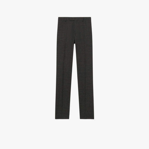 Зауженные шерстяные брюки узкого кроя Berkeley Sandro, цвет noir / gris