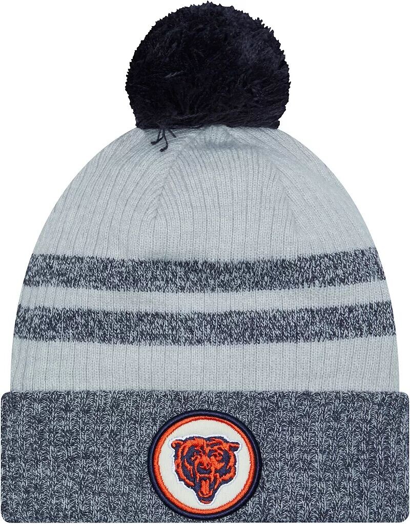 

Мужская серая вязаная шапка New Era с нашивкой Chicago Bears