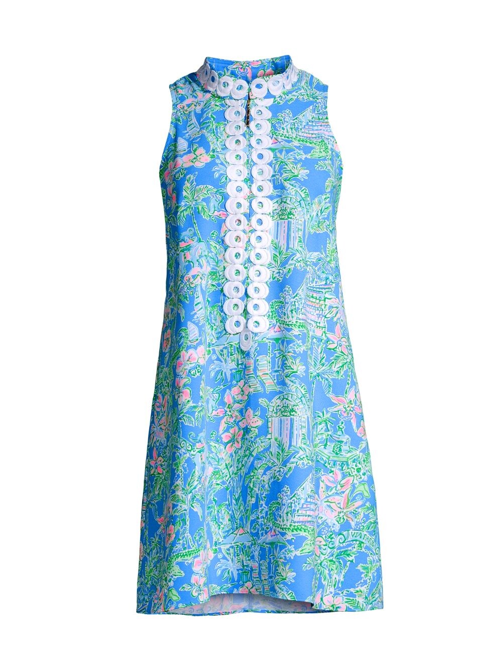 

Мини-платье прямого кроя Jane с цветочным принтом Lilly Pulitzer, синий