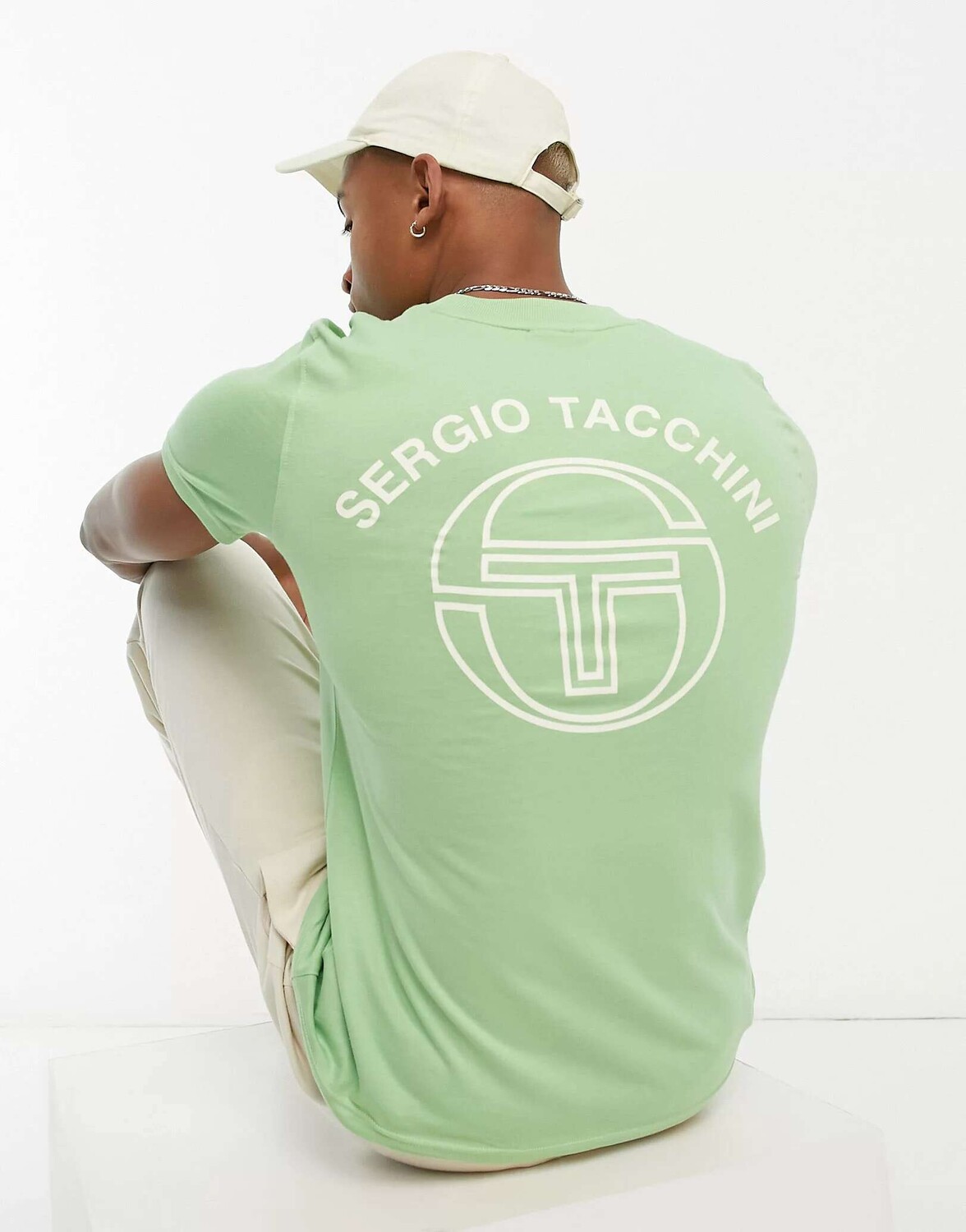 

Зеленая футболка Sergio Tacchini Graciello с принтом на спине, Зеленый