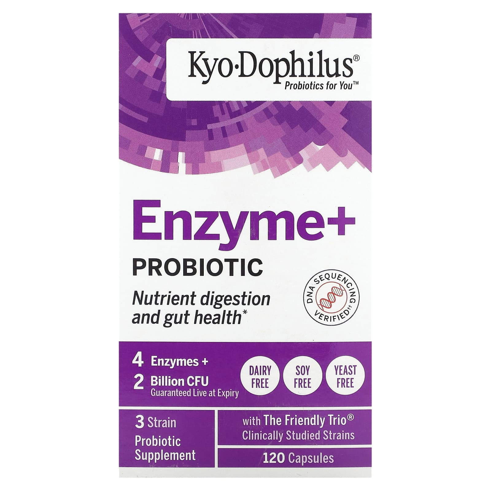 

Kyo-Dophilus, ферменты и пробиотик, 1 млрд КОЕ, 120 капсул, Kyolic