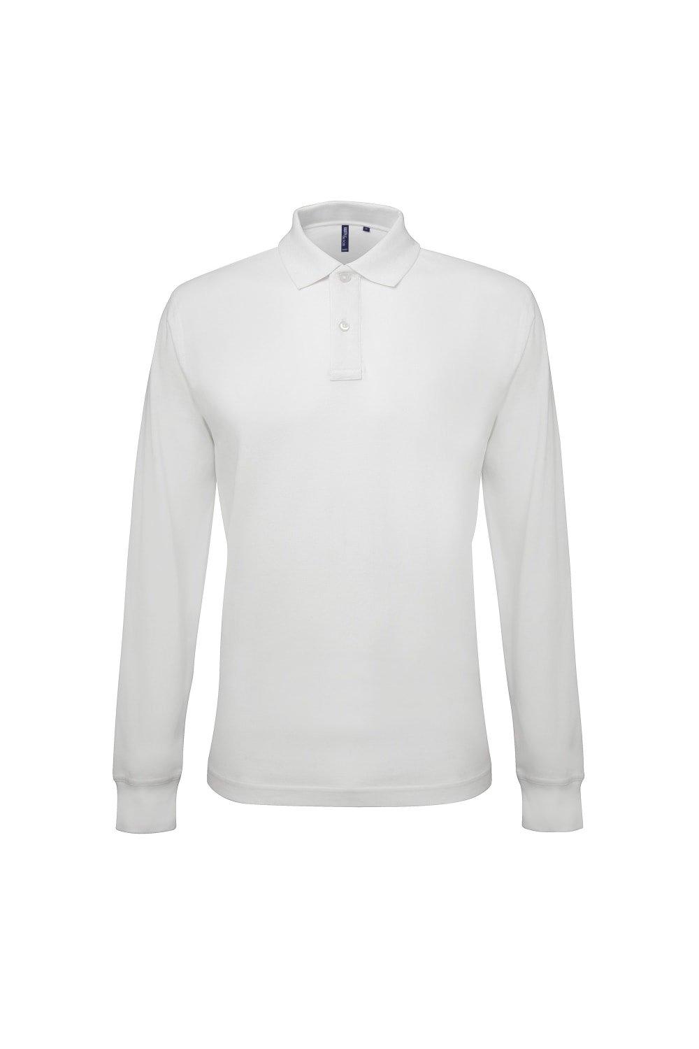 Рубашка поло классического кроя с длинными рукавами Asquith & Fox, белый цена и фото