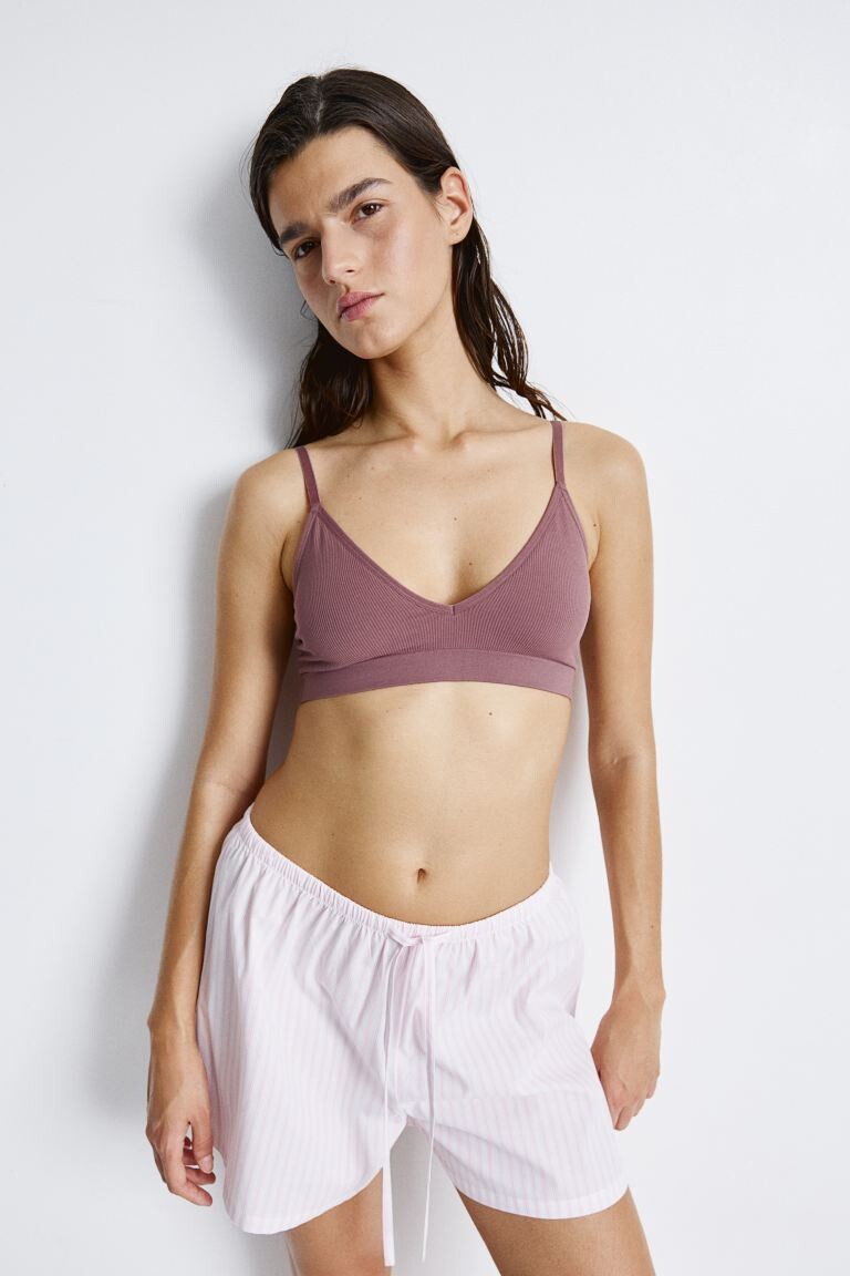 

Мягкий бесшовный бюстгальтер с подкладкой H&M, розовый