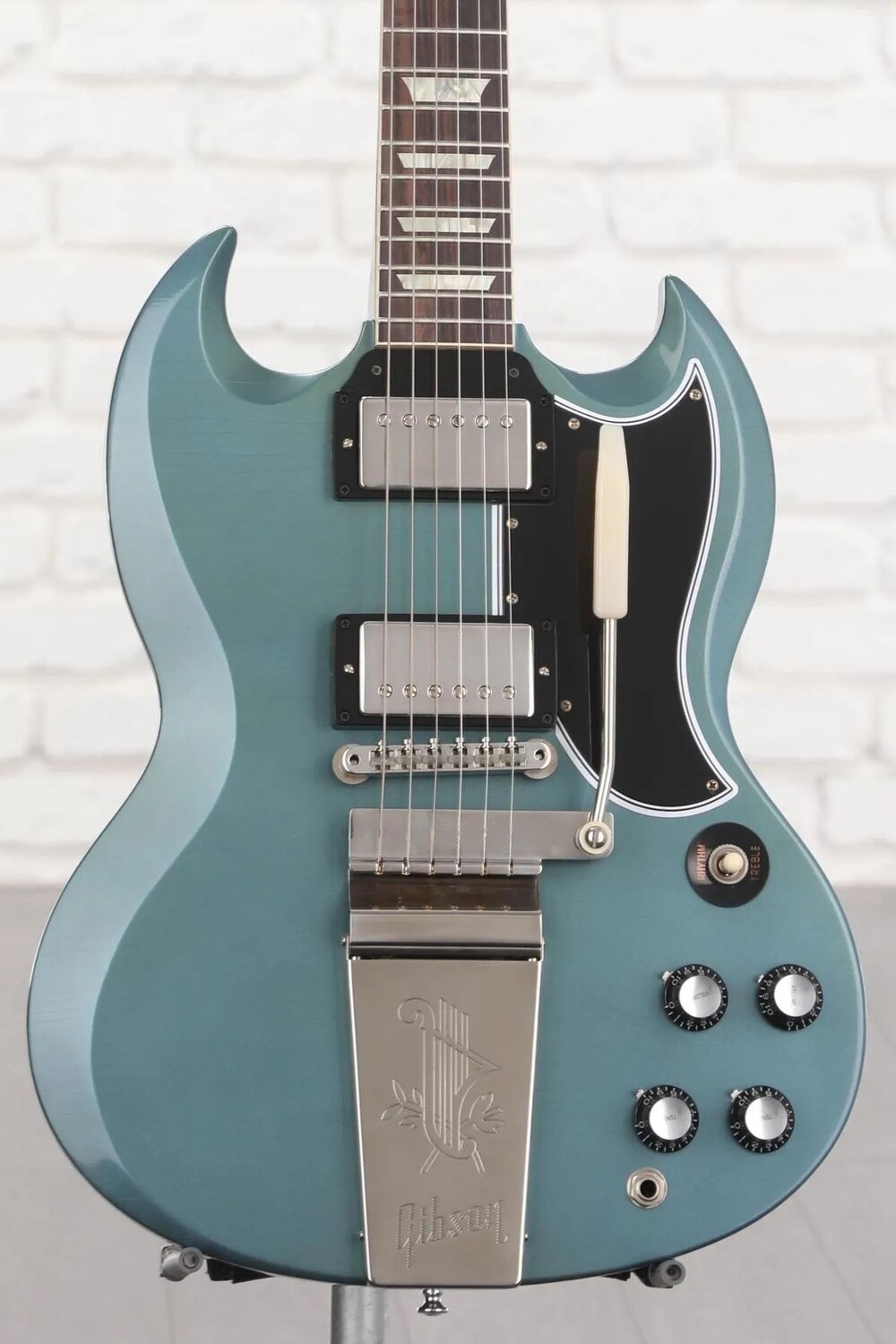 

Gibson Custom 1964 SG Standard Reissue с ​​электрогитарой Maestro — Murphy Lab Ultra Light Aged Pelham Blue