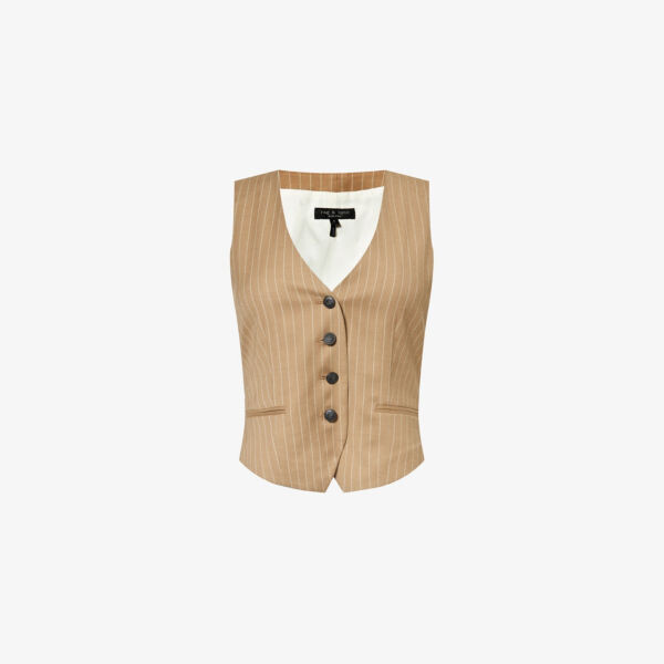 

Жилет priya в полоску из эластичной ткани Rag & Bone, коричневый