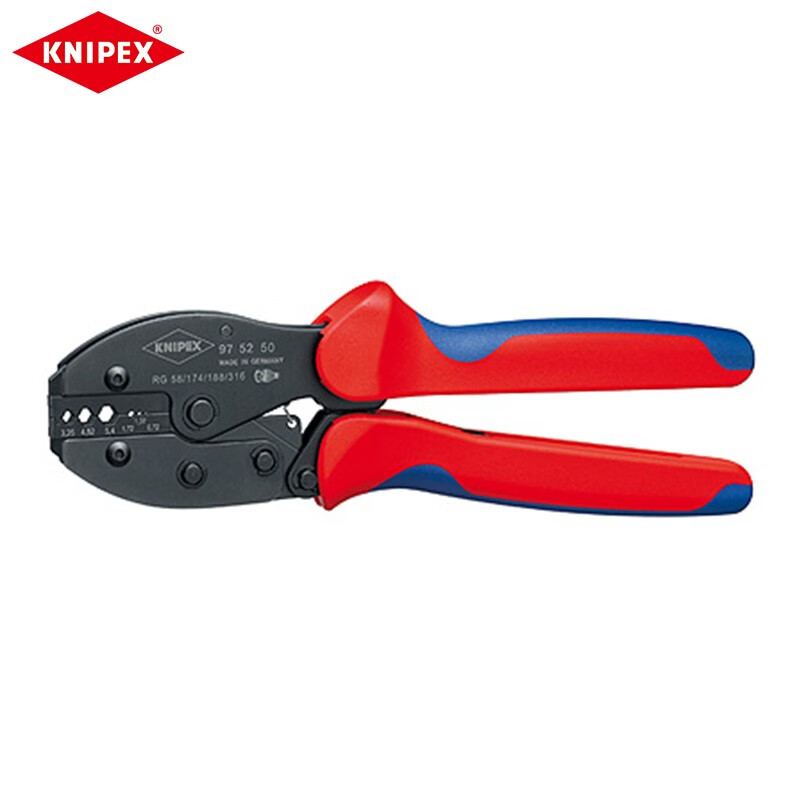 KNIPEX экономичные обжимные клещи с храповым механизмом, обжимные клещи для клемм, клещи для холодного прессования, голые клеммы 97 52 50 по индивидуальному заказу (срок поставки 4-8 недель)