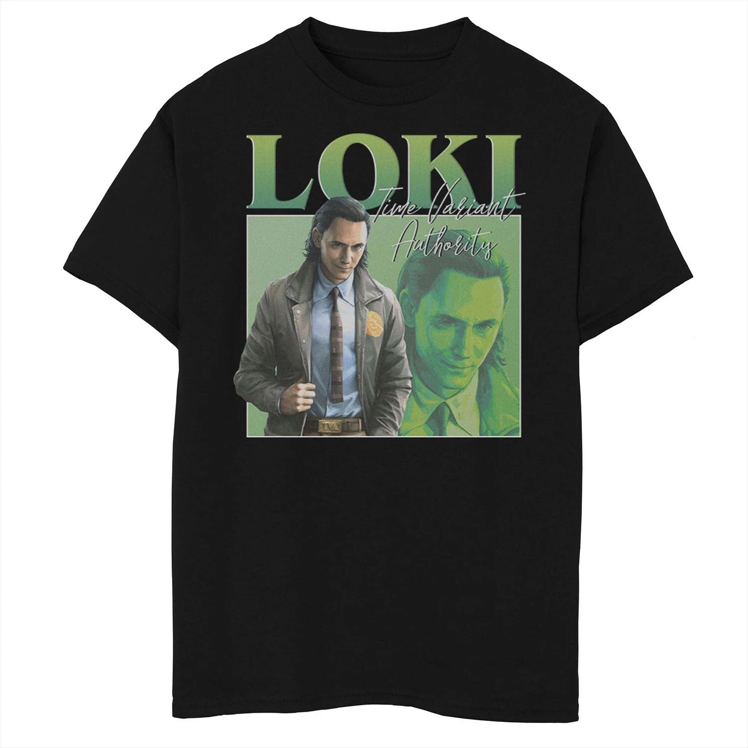 

Футболка с изображением Локи и двойного изображения Marvel Loki Time Variance Authority для мальчиков 8–20 лет Licensed Character
